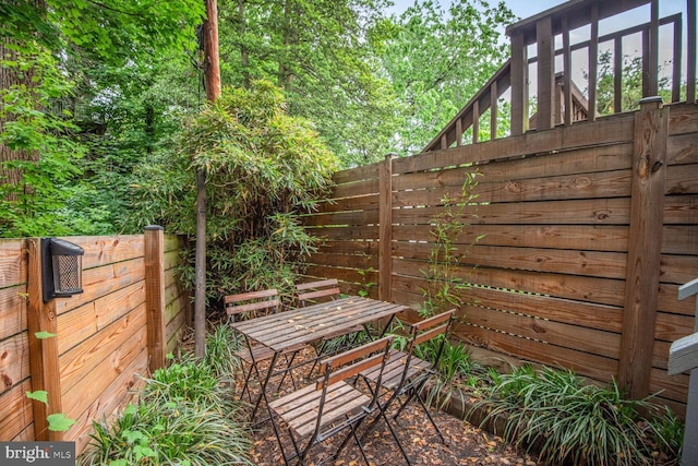 view of patio / terrace with fence