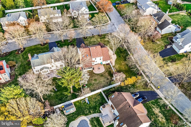 drone / aerial view with a residential view