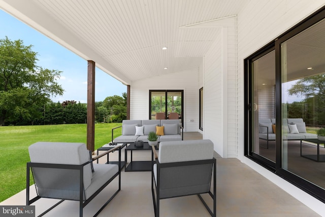 view of patio / terrace with an outdoor living space