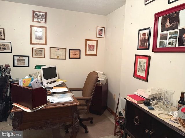 view of carpeted office