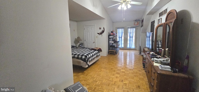 interior space featuring lofted ceiling