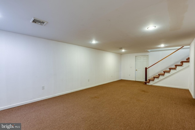 1428 Center Rd, Lancaster, PA 17603 - finished below grade area featuring carpet flooring, recessed lighting, stairs, and baseboards