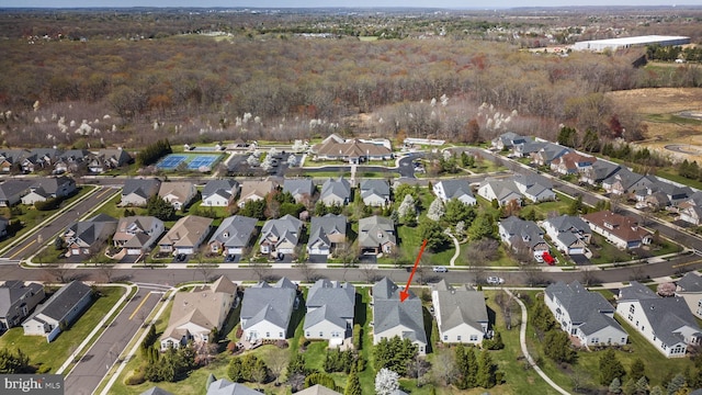birds eye view of property featuring a residential view