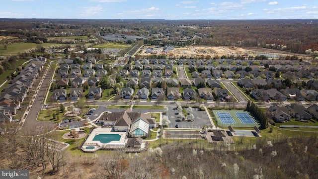 drone / aerial view featuring a residential view