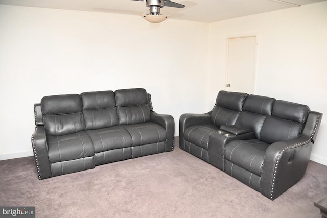 885 N York Rd Unit 12C, Warminster, PA 18974 - carpeted living room with baseboards and a ceiling fan