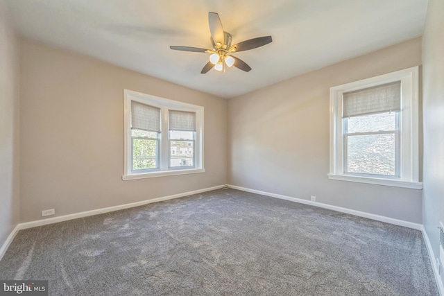 2325 W 4th St, Chester, PA 19013 - carpeted spare room featuring baseboards and ceiling fan