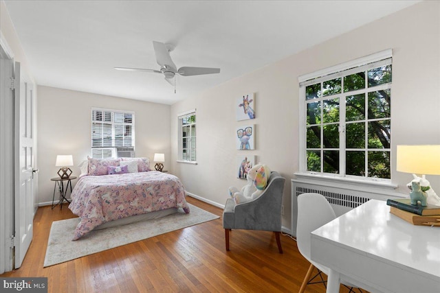 3721 Massachusetts Ave NW, Washington, DC 20016 - bedroom with wood finished floors, baseboards, and ceiling fan