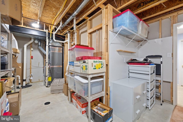 view of unfinished basement