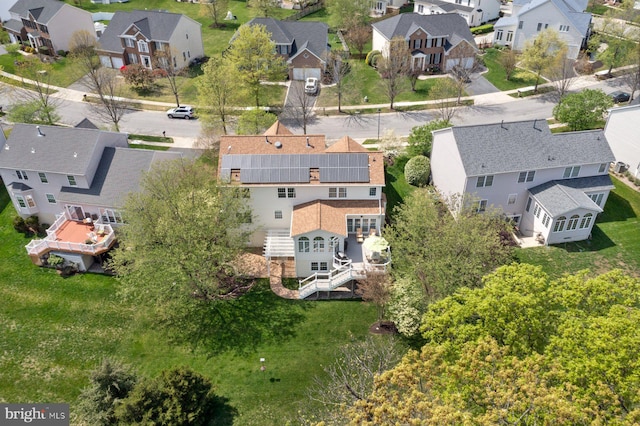 bird's eye view with a residential view