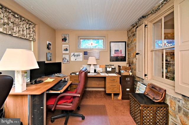 home office featuring carpet floors