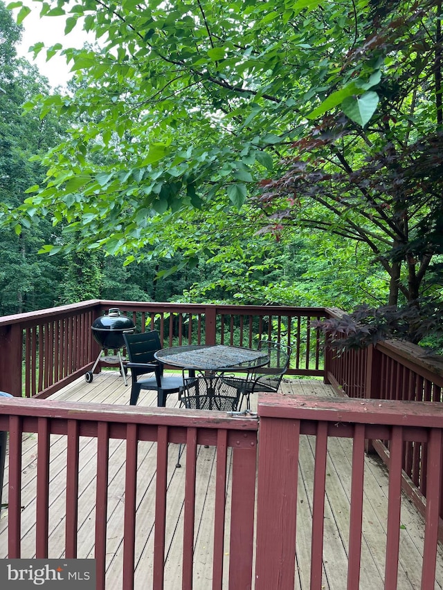 3080 Beautiful Run Rd, Orange, VA 22960 - wooden deck with outdoor dining space and area for grilling