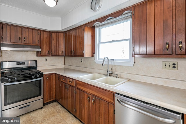 78 Carr Ave, Lawrenceville, NJ 08648 - kitchen featuring stainless steel appliances, under cabinet range hood, light countertops, and a sink