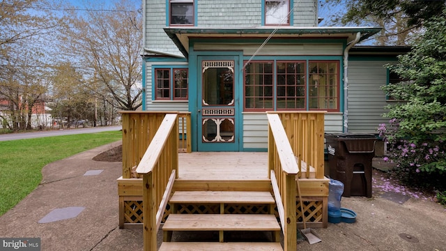 exterior space with a deck