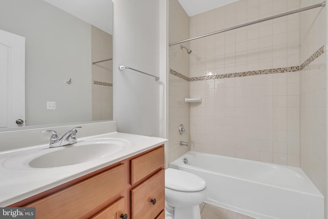 42482 Benfold Sq, Ashburn, VA 20148 - full bathroom with vanity, shower / bath combination, toilet, and tile patterned flooring