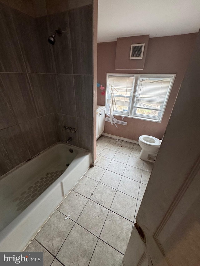 1230adams Adams, Philadelphia, PA 19124 - full bath with visible vents, baseboards, toilet, vanity, and tile patterned floors