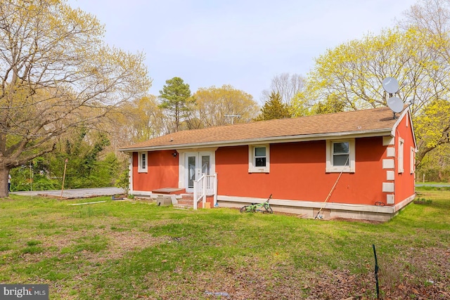 26039 Hidden Acres Ln, Millsboro, DE 19966 - back of house with a yard, french doors, and entry steps