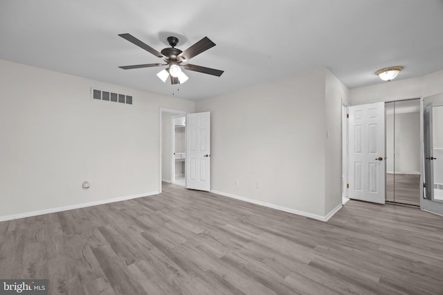 3 Bennington Pl, Newtown, PA 18940 - unfurnished bedroom with visible vents, baseboards, ceiling fan, and wood finished floors