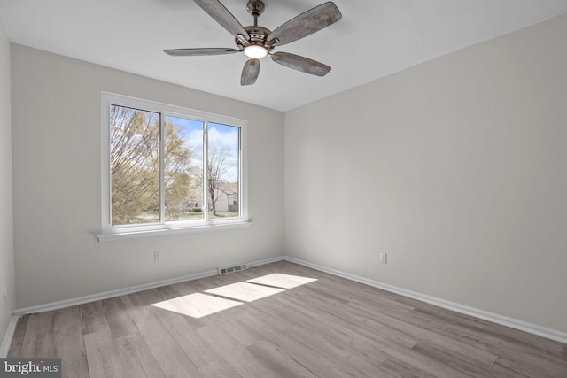 3 Bennington Pl, Newtown, PA 18940 - empty room featuring ceiling fan, visible vents, baseboards, and wood finished floors