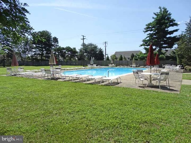 3 Bennington Pl, Newtown, PA 18940 - pool featuring a patio area, fence, and a lawn