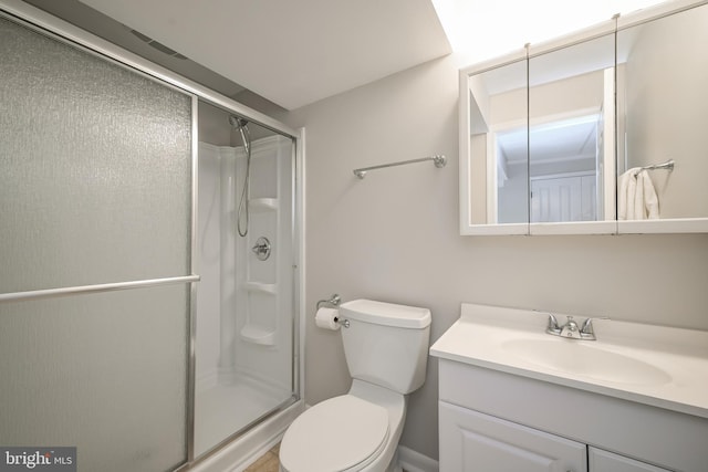 10 Fullview Ct, Gaithersburg, MD 20878 - bathroom with toilet, vanity, and a stall shower