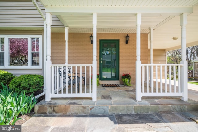 10 Fullview Ct, Gaithersburg, MD 20878 - view of exterior entry with brick siding and covered porch