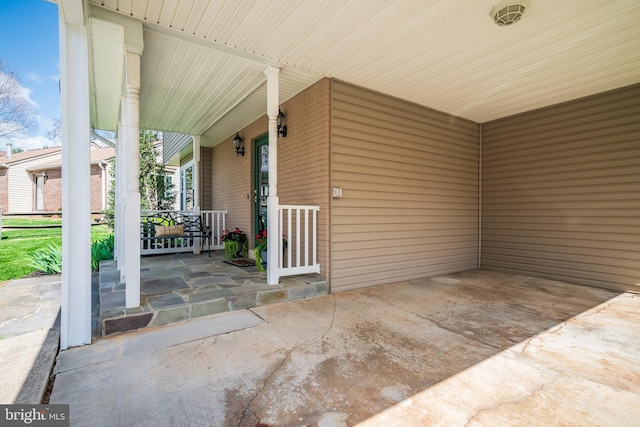 10 Fullview Ct, Gaithersburg, MD 20878 - view of patio / terrace with a porch and an attached carport