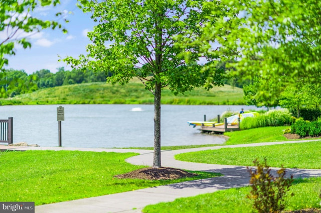 view of water feature featuring a boat dock