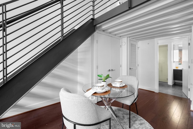 1401 R St NW Unit 304, Washington, DC 20009 - dining area featuring baseboards and hardwood / wood-style flooring