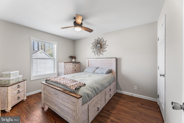 129 Prince Georges Dr, Dagsboro, DE 19939 - bedroom featuring baseboards, a ceiling fan, and dark wood-type flooring