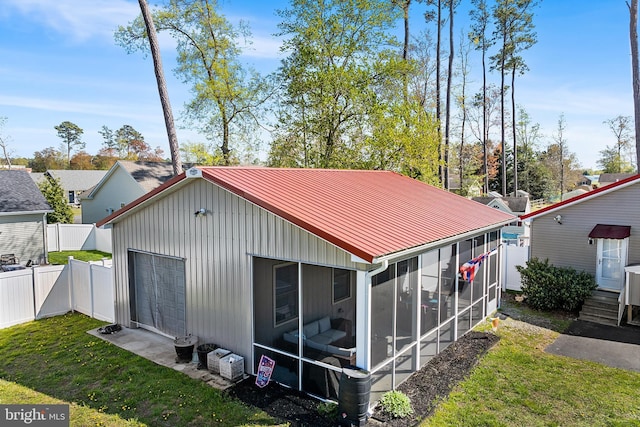 129 Prince Georges Dr, Dagsboro, DE 19939 - exterior space featuring fence and a sunroom