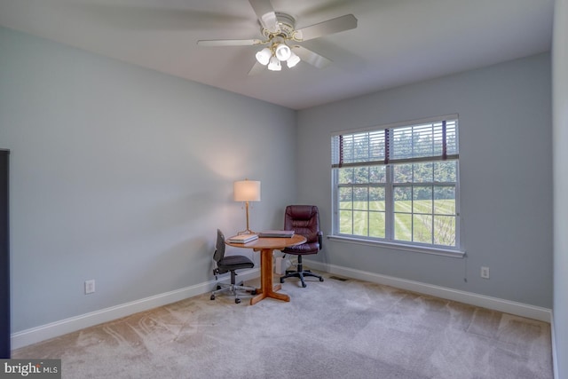 113 Anna Ct, Middletown, DE 19709 - office featuring baseboards, carpet, and ceiling fan