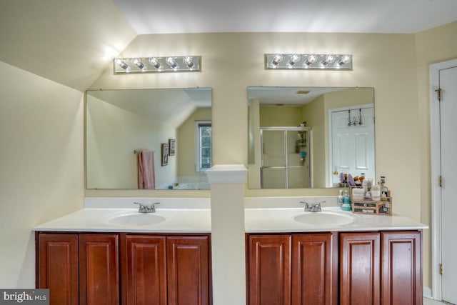 113 Anna Ct, Middletown, DE 19709 - bathroom featuring vanity, a stall shower, and a garden tub