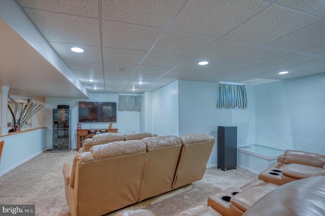 113 Anna Ct, Middletown, DE 19709 - carpeted living room featuring baseboards, a drop ceiling, and recessed lighting