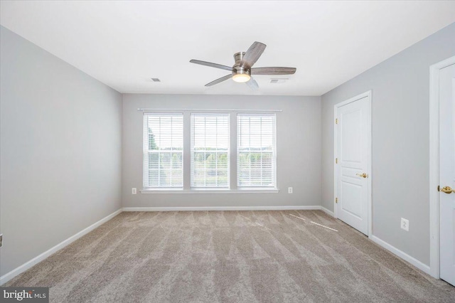 1806 Monocacy View Cir Unit 41A, Frederick, MD 21701 - spare room with ceiling fan, baseboards, carpet flooring, and visible vents