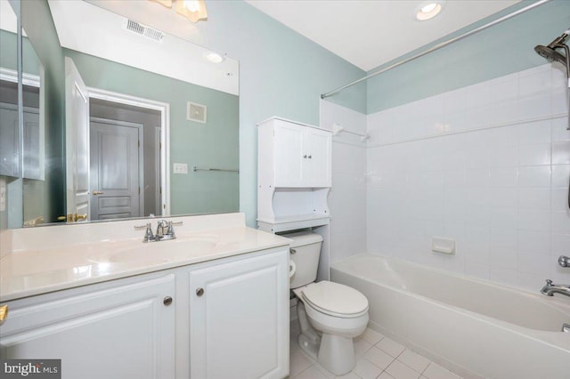 1806 Monocacy View Cir Unit 41A, Frederick, MD 21701 - bathroom with bathtub / shower combination, vanity, visible vents, toilet, and tile patterned floors