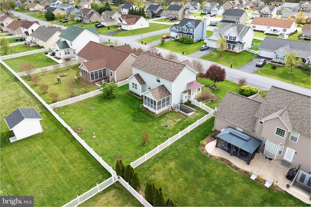 birds eye view of property featuring a residential view