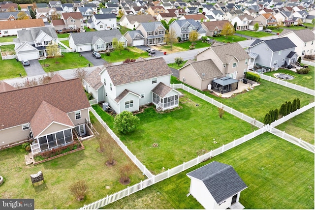 aerial view featuring a residential view