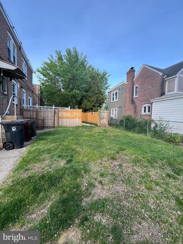 view of yard with fence