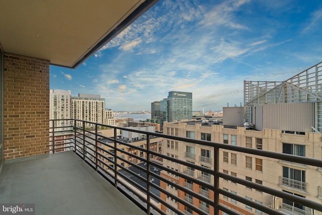 balcony featuring a view of city