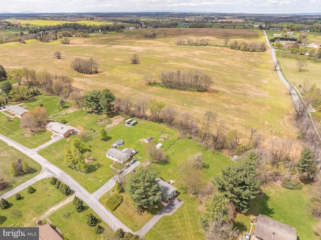 drone / aerial view with a rural view