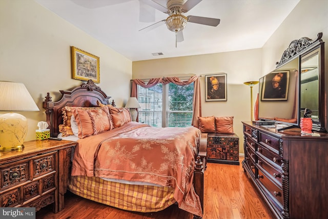 4129 Fountainside Ln Unit 202, Fairfax, VA 22030 - bedroom with wood finished floors and a ceiling fan