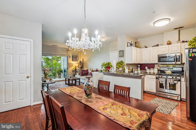 4129 Fountainside Ln Unit 202, Fairfax, VA 22030 - dining area with a chandelier and wood finished floors