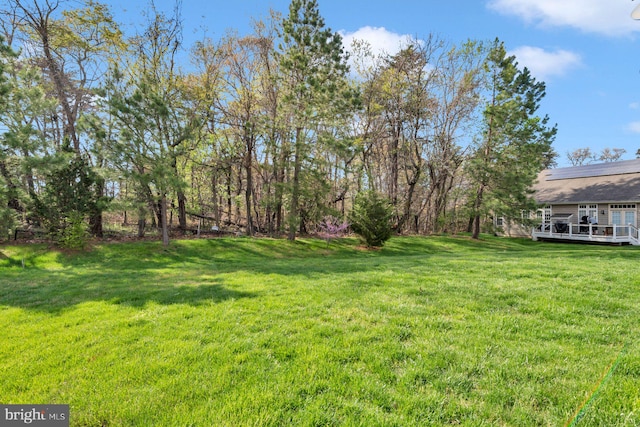 view of yard featuring a deck