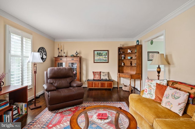 135 Cleremont Dr, Fredericksburg, VA 22405 - living room with crown molding, wood finished floors, and baseboards