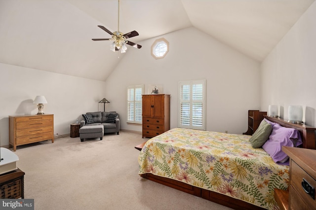 135 Cleremont Dr, Fredericksburg, VA 22405 - carpeted bedroom featuring a ceiling fan and vaulted ceiling