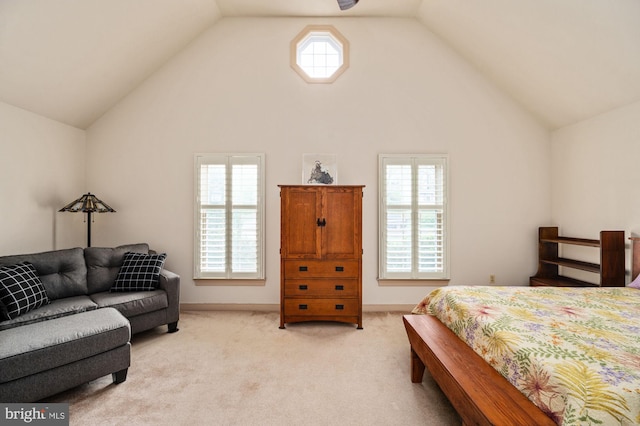135 Cleremont Dr, Fredericksburg, VA 22405 - bedroom with light carpet and high vaulted ceiling