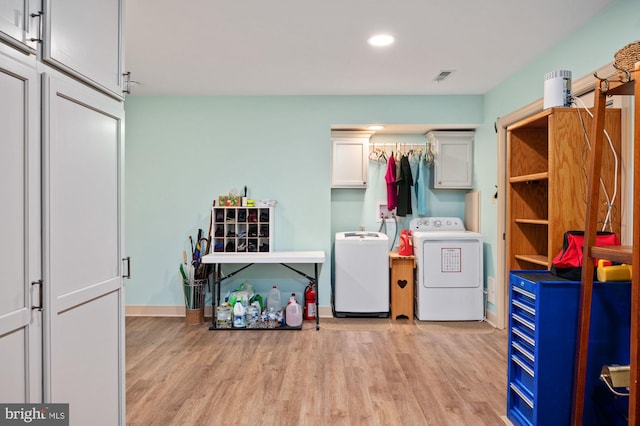 135 Cleremont Dr, Fredericksburg, VA 22405 - recreation room with light wood-type flooring, baseboards, visible vents, and recessed lighting