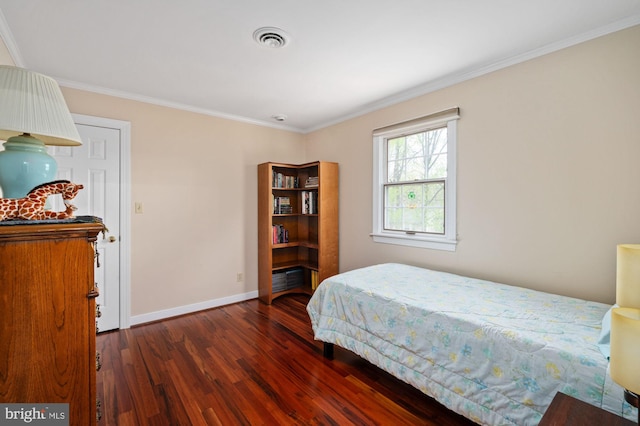 135 Cleremont Dr, Fredericksburg, VA 22405 - bedroom featuring crown molding, wood finished floors, baseboards, and visible vents