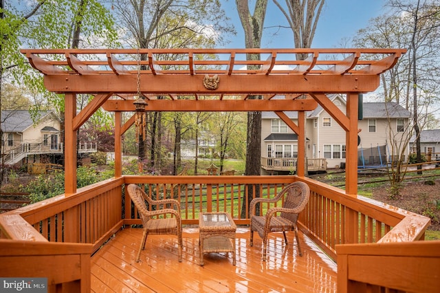 135 Cleremont Dr, Fredericksburg, VA 22405 - wooden deck with a trampoline