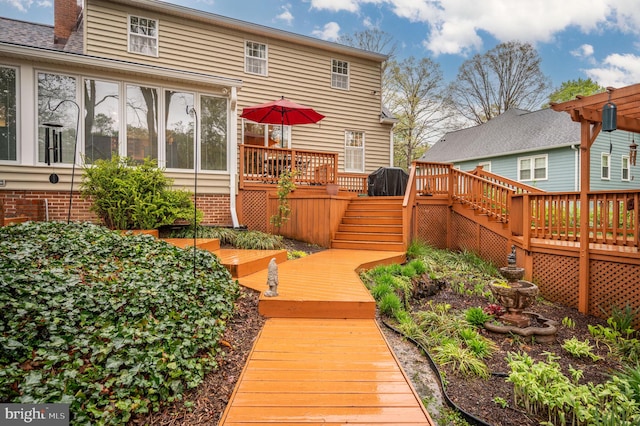 135 Cleremont Dr, Fredericksburg, VA 22405 - rear view of property with a deck and stairs